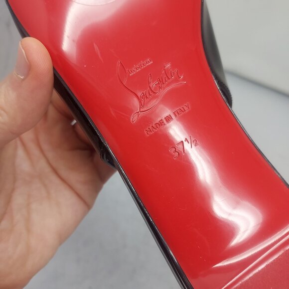 Christian Louboutin Hot Chickita Slingback Patent Flat Black Shoe - Picture 4 of 10